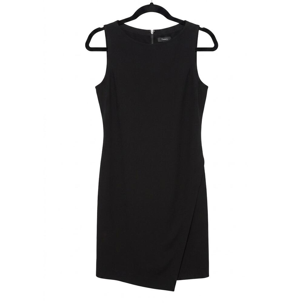 Theory black Sleeveless Sheath Dress - Minimalist LBD Quiet Luxury Size 2